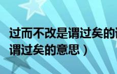 过而不改是谓过矣的谓什么意思（过而不改是谓过矣的意思）