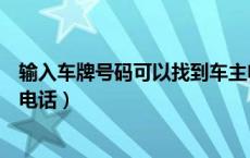 输入车牌号码可以找到车主电话吗（怎么通过车牌号查车主电话）