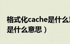 格式化cache是什么意思（格式化cache分区是什么意思）