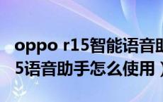 oppo r15智能语音助手怎么使用（OPPOR15语音助手怎么使用）