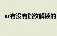 xr有没有指纹解锁的（xr可以指纹解锁吗）