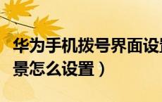 华为手机拨号界面设置背景（华为手机拨号背景怎么设置）