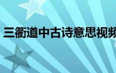三衢道中古诗意思视频（三衢道中古诗意思）