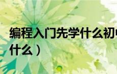 编程入门先学什么初中生自学（编程入门先学什么）