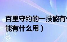 百里守约的一技能有什么用（百里守约的一技能有什么用）