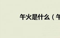 午火是什么（午火是什么意思）