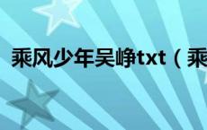 乘风少年吴峥txt（乘风少年吴峥完结了吗）
