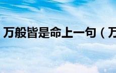 万般皆是命上一句（万般无奈皆是命下一句）