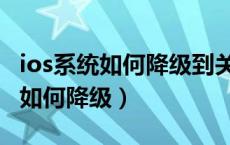 ios系统如何降级到关闭验证的版本（ios系统如何降级）