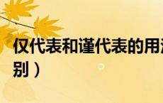 仅代表和谨代表的用法（仅代表和谨代表的区别）
