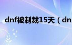 dnf被制裁15天（dnf制裁5天多久能洗白）