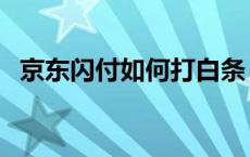 京东闪付如何打白条（京东闪付如何使用）