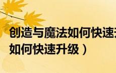 创造与魔法如何快速升级剑齿虎（创造与魔法如何快速升级）