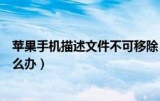 苹果手机描述文件不可移除（苹果手机描述文件不可移除怎么办）