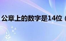 公章上的数字是14位（公章上的数字是什么）