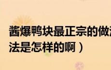酱爆鸭块最正宗的做法（酱爆鸭块最简单的做法是怎样的啊）