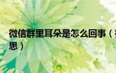 微信群里耳朵是怎么回事（微信群聊里上面的耳朵是什么意思）