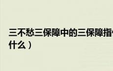 三不愁三保障中的三保障指什么（两不愁三保障三保障是指什么）
