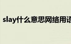 slay什么意思网络用语（slay什么意思中文）