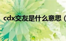 cdx交友是什么意思（cdx交友是什么意思）
