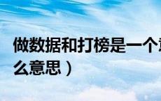 做数据和打榜是一个意思吗（打榜做数据是什么意思）
