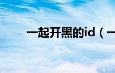 一起开黑的id（一起开黑什么意思）