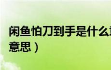 闲鱼怕刀到手是什么意思（咸鱼到手刀是什么意思）