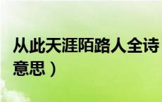 从此天涯陌路人全诗（从此天涯陌路人是什么意思）