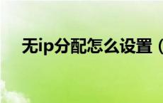无ip分配怎么设置（无ip分配怎么解决）