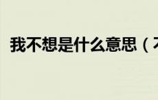 我不想是什么意思（不 你不想是什么意思）