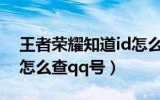 王者荣耀知道id怎么查qq（王者荣耀知道id怎么查qq号）