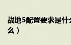 战地5配置要求是什么（战地5 配置要求是什么）