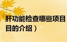 肝功能检查哪些项目（关于肝功能检查哪些项目的介绍）