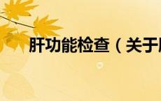 肝功能检查（关于肝功能检查的介绍）