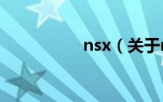 nsx（关于nsx的介绍）