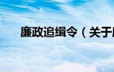 廉政追缉令（关于廉政追缉令的介绍）