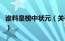 谁料皇榜中状元（关于谁料皇榜中状元的介绍）