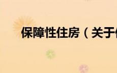 保障性住房（关于保障性住房的介绍）