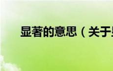 显著的意思（关于显著的意思的介绍）