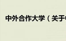 中外合作大学（关于中外合作大学的介绍）