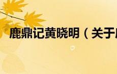鹿鼎记黄晓明（关于鹿鼎记黄晓明的介绍）