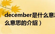 december是什么意思（关于december是什么意思的介绍）