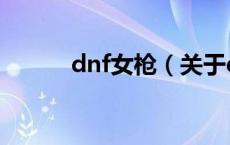 dnf女枪（关于dnf女枪的介绍）
