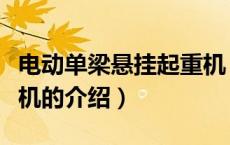 电动单梁悬挂起重机（关于电动单梁悬挂起重机的介绍）