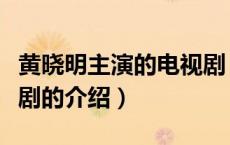 黄晓明主演的电视剧（关于黄晓明主演的电视剧的介绍）