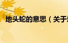 地头蛇的意思（关于地头蛇的意思的介绍）