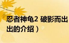 忍者神龟2 破影而出（关于忍者神龟2 破影而出的介绍）