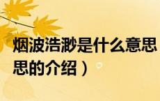 烟波浩渺是什么意思（关于烟波浩渺是什么意思的介绍）
