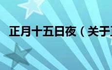 正月十五日夜（关于正月十五日夜的介绍）