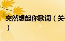 突然想起你歌词（关于突然想起你歌词的介绍）
